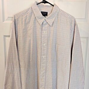 American Eagle Blue/Red Plaid Long Sleeve Button-Up Shirt Men's Size XL